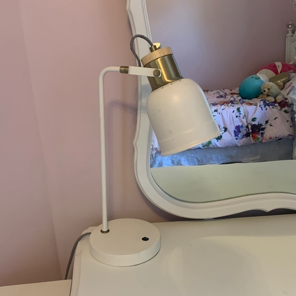 Table lamp MCM movable light white gold